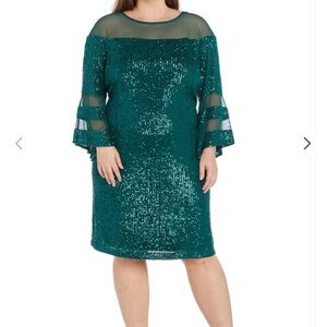 Sequin Long Sleeve Dress/ midi/ 22W plus size